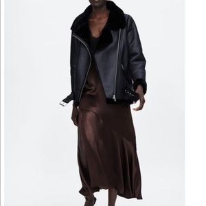 Zara contrasting biker jacket